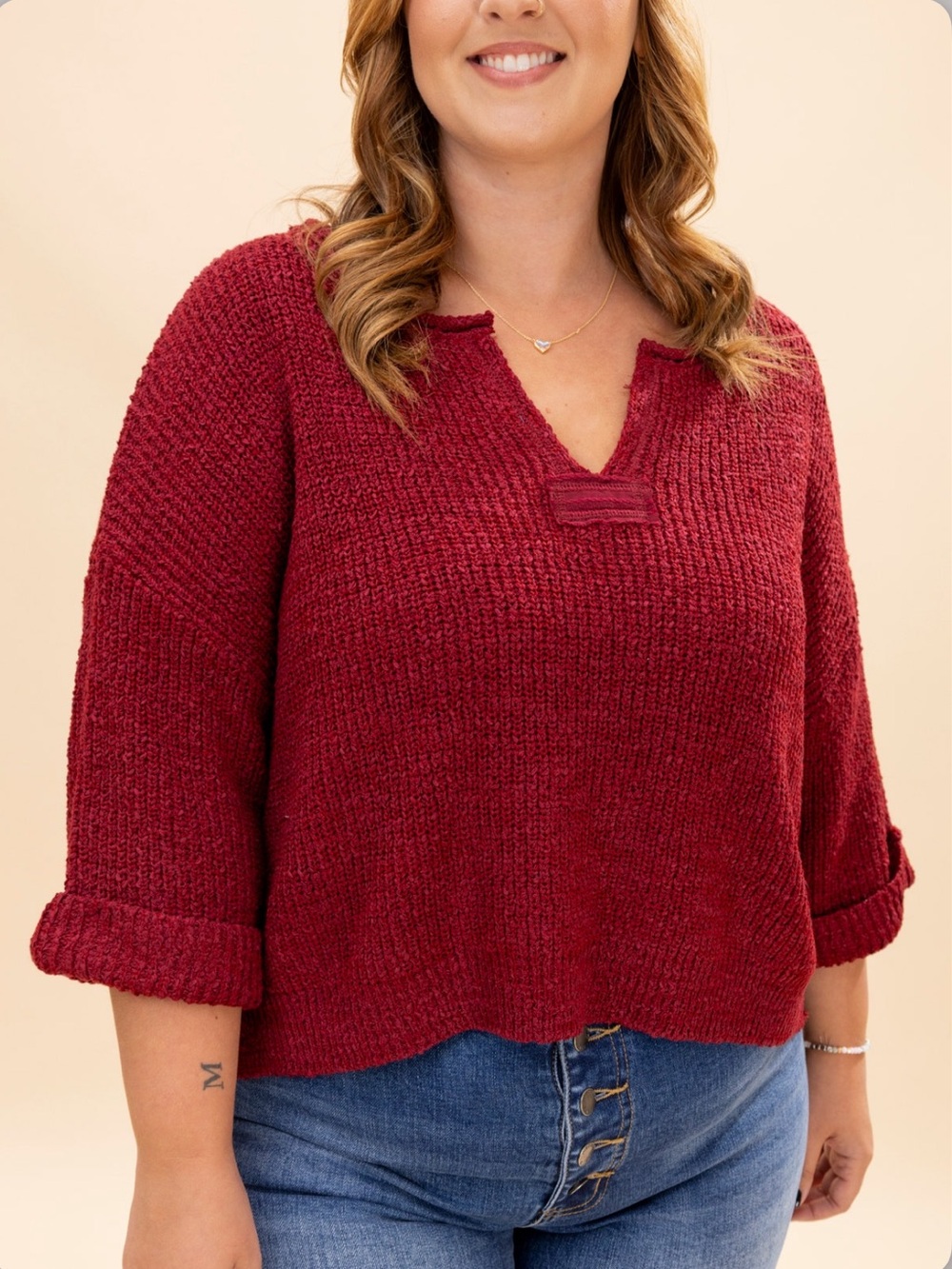 Zenana Outfitters Rust Sweater